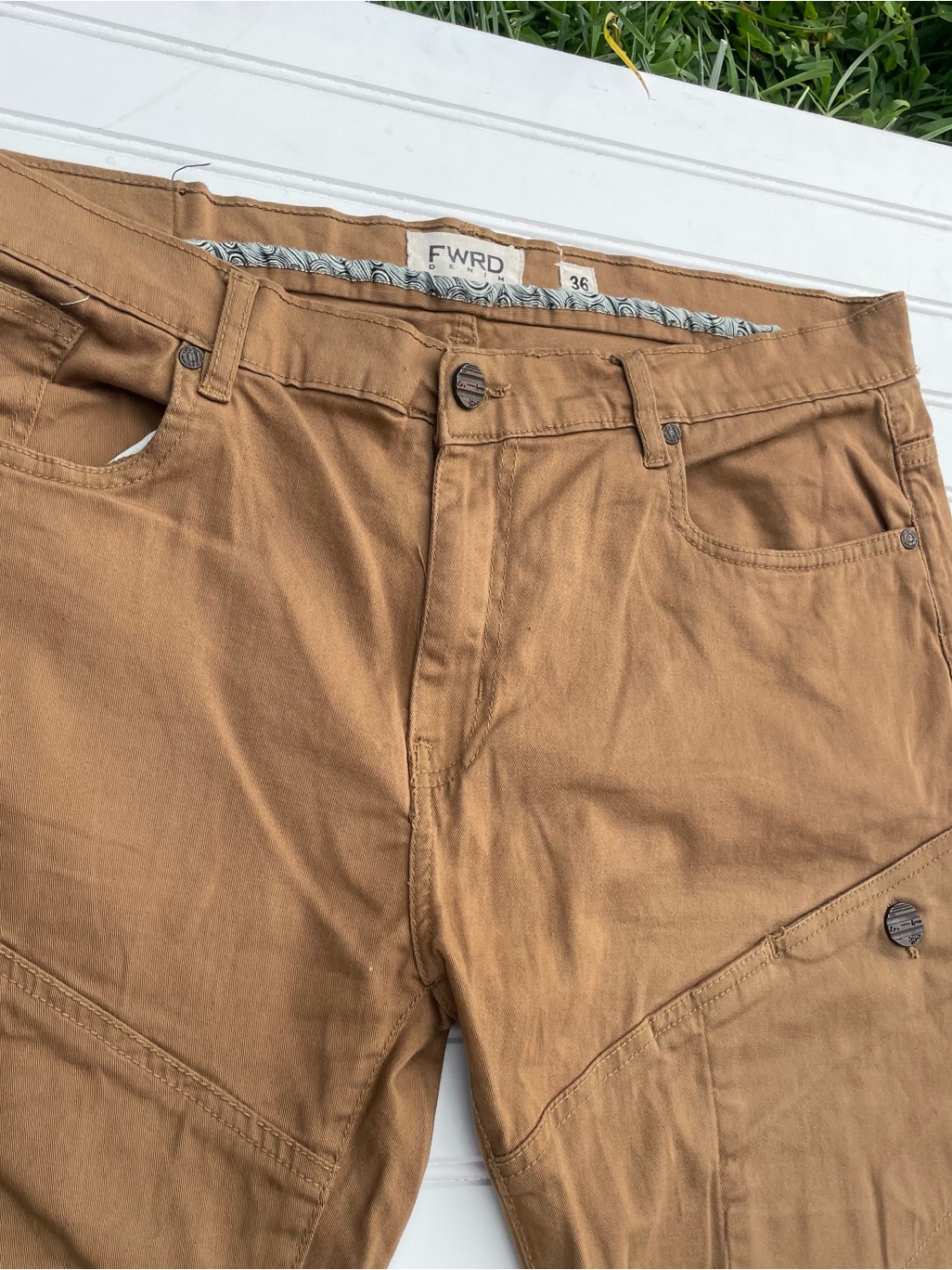 Fwrd Denim Men’s Brown Pants Size 36 Straight Leg Cotton Casual Jeans — image 2 of 8